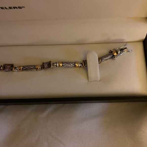 Littman Jewelers Silver, Gold, and Purple Bracelet NWOT in Box - Picture 4 of 10